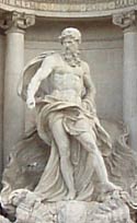 Statue of Neptune in the Trevi Fountain